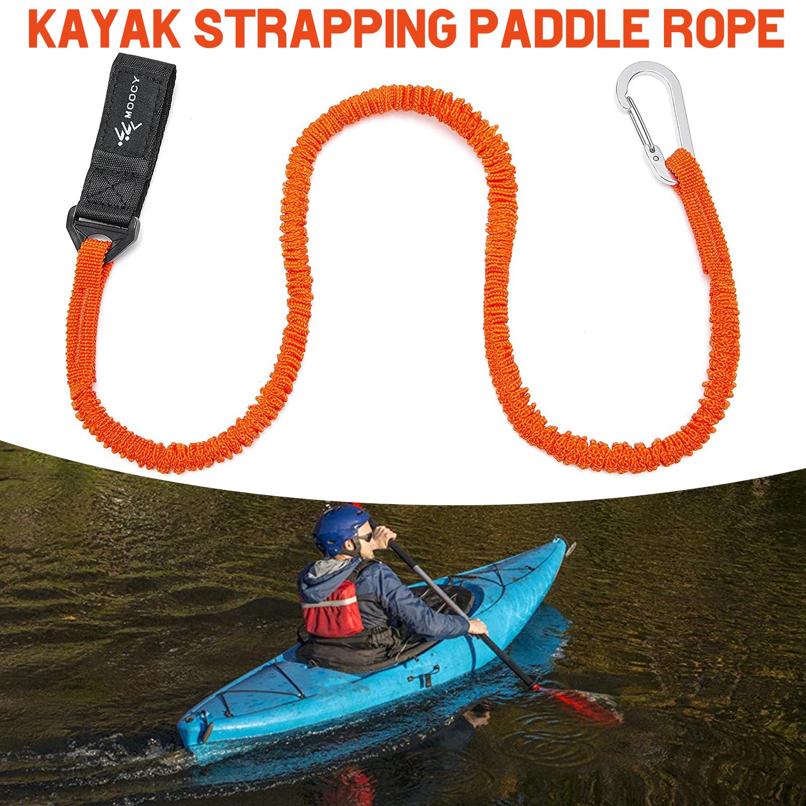 Fishing Kayak Paddle Leash - Adjustable Elastic Kayak Paddle Leash with
