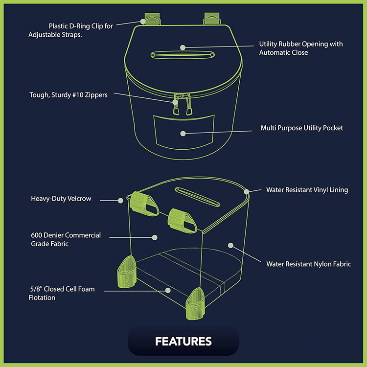 Portable Kayaking Trash Can Du - Fishing Kayak Storage Bag ulasan dan harga