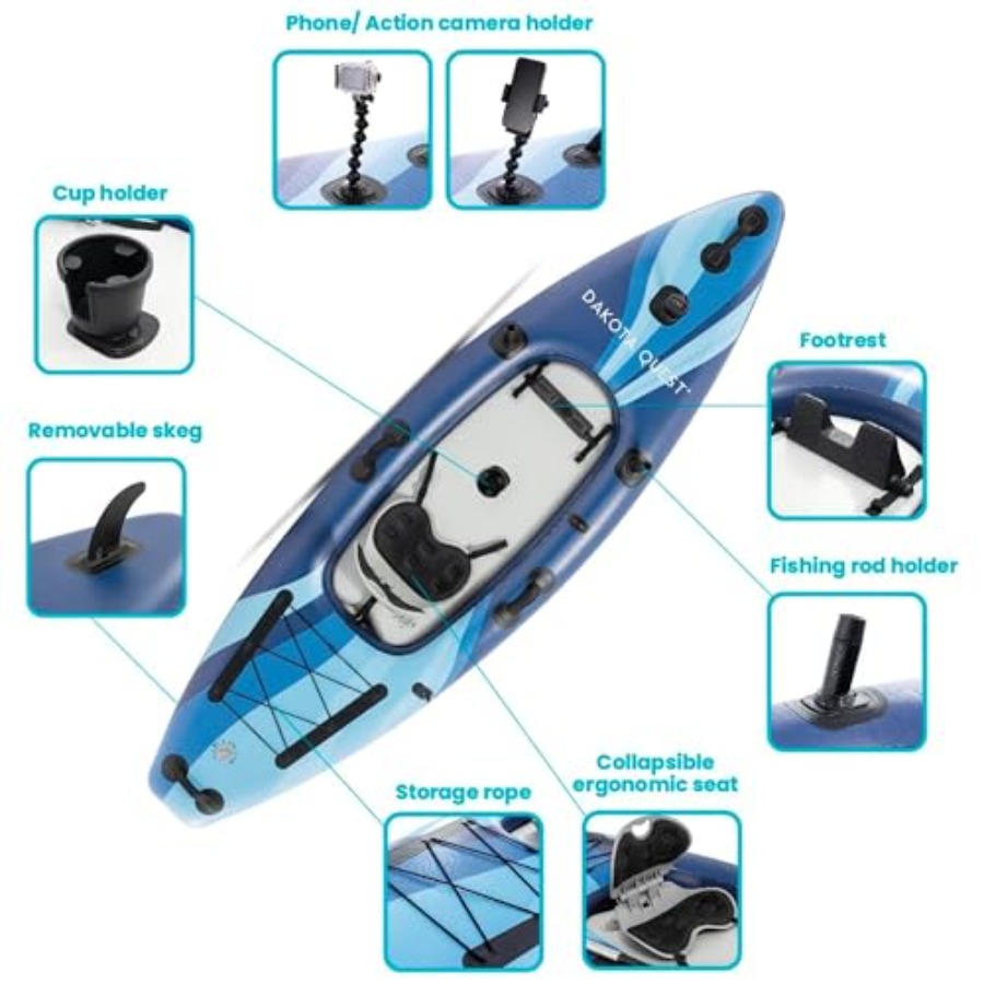 Sit-On-Top Inflatable Kayak Da - Fishing Kayak Sit In ulasan dan harga