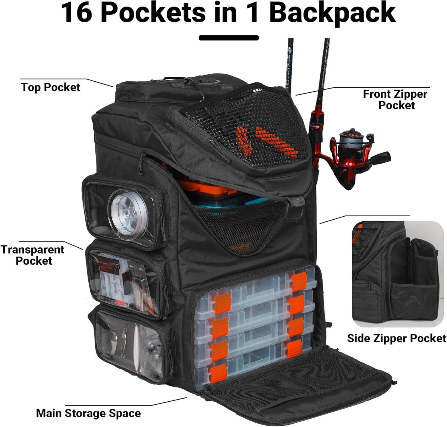 40L Fishing Backpack Tackle Bo - Fishing Kayak Crate ulasan dan harga