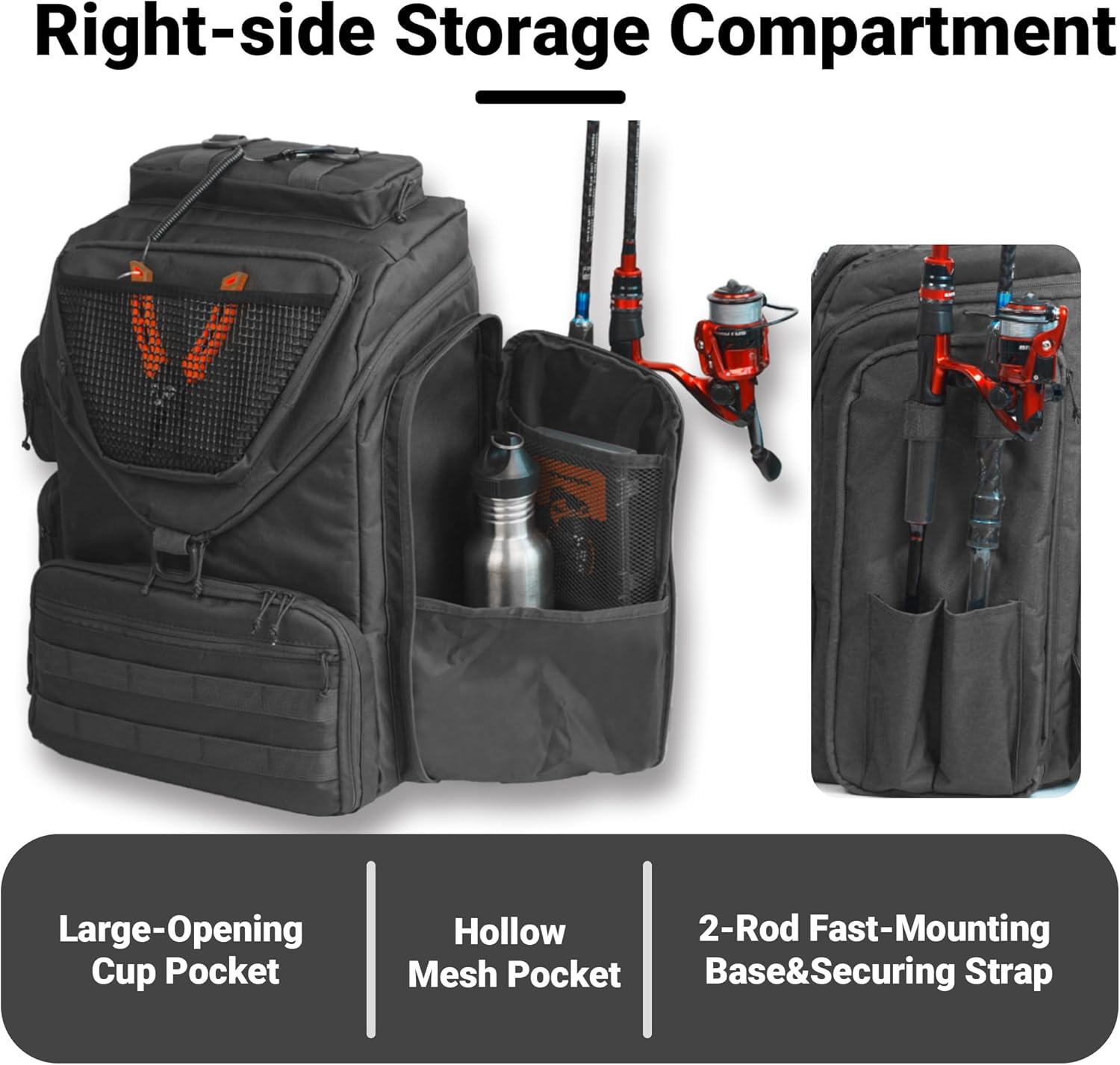 40L Fishing Backpack Tackle Bo - Fishing Kayak Crate ulasan dan harga