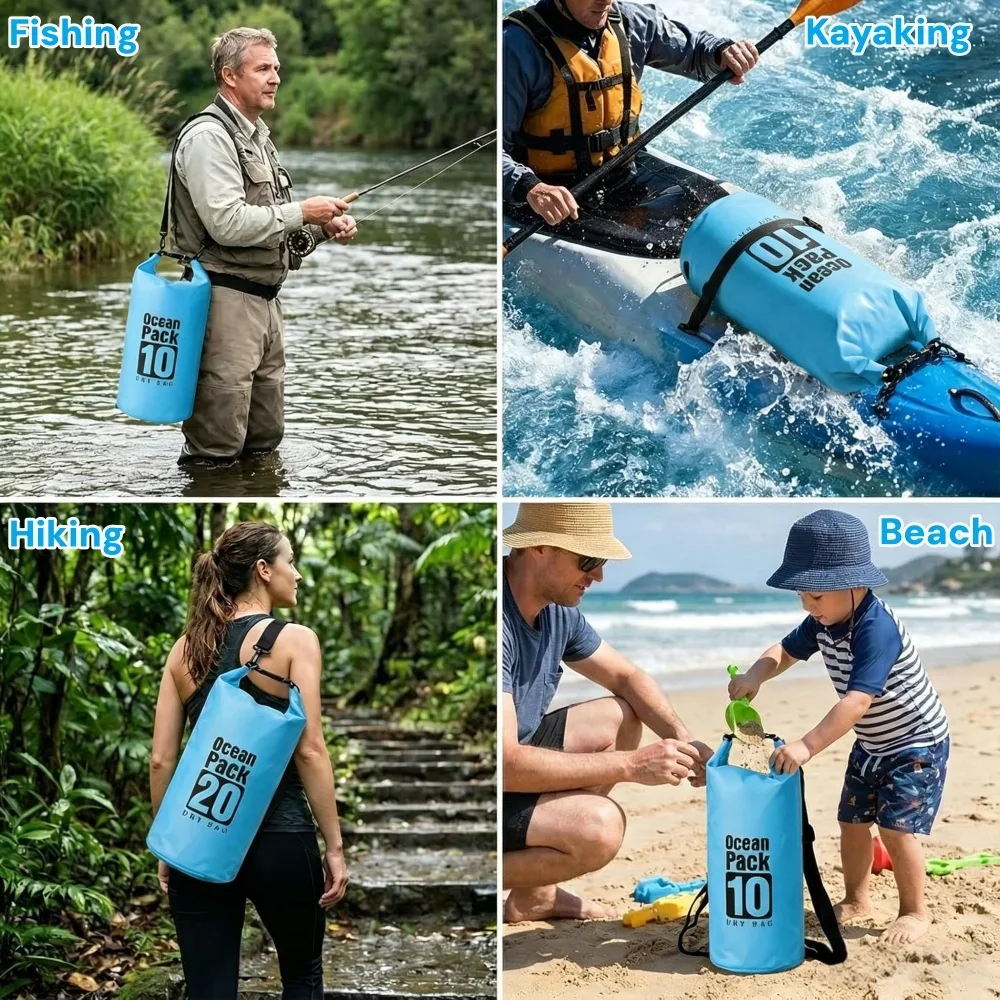 500D Waterproof Dry Bag Floati - Fishing Kayak Storage Bag ulasan dan harga