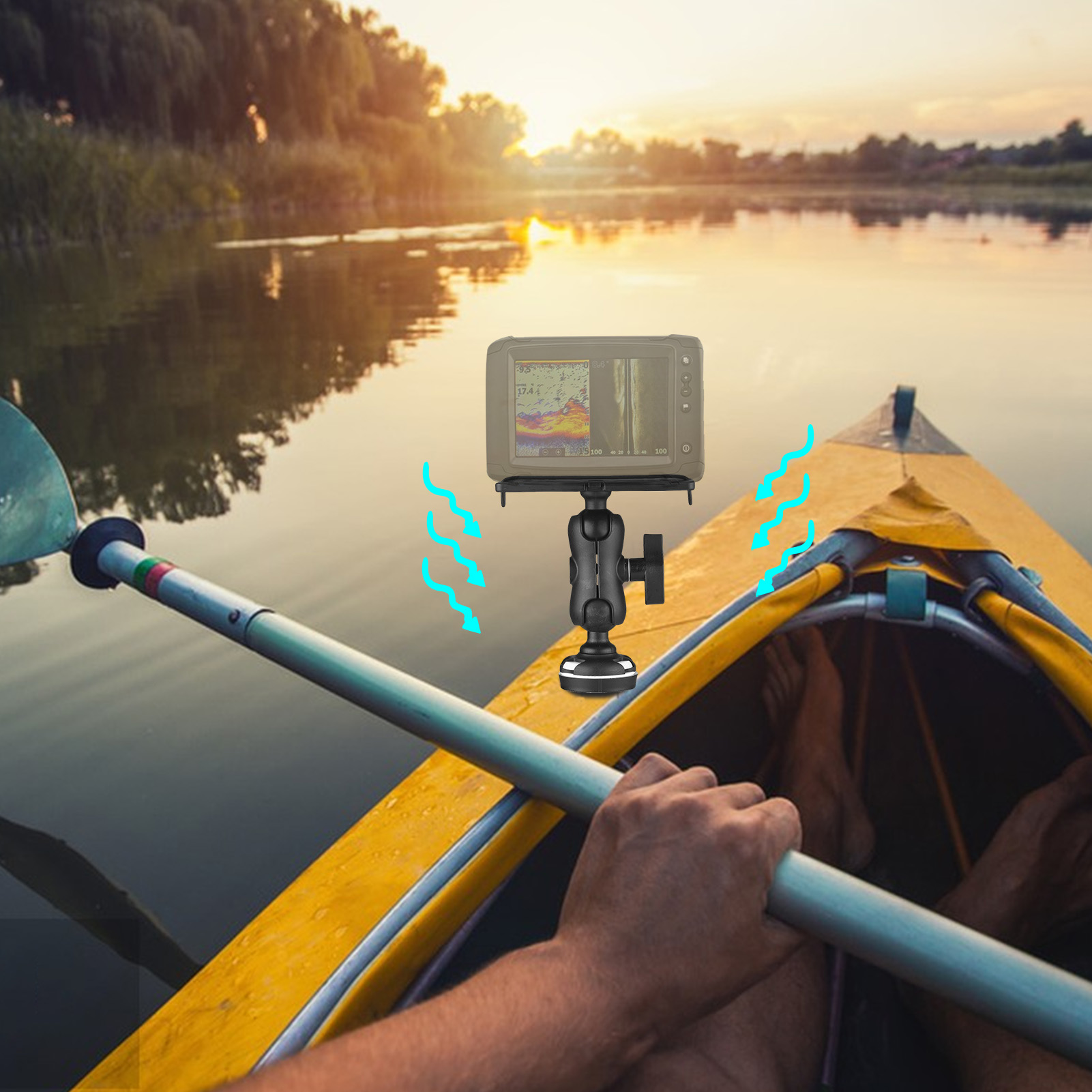 Fish Finder Mount with Rectang - Fishing Kayak Fish Finder Mount ulasan dan harga